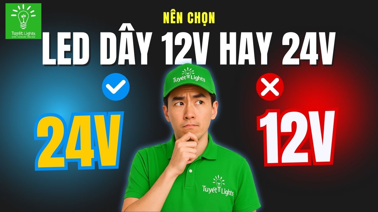 So sánh LED dây 12V và 24V – Lựa chọn đúng cho công trình chuyên nghiệp